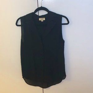 L'Agence Black sleeveless button up, size S
